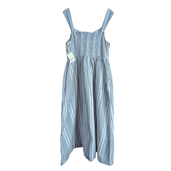 🌊 a.n.a Blue & White Stripe Button Front Midi Dress - NWT | Size Medium - Picture 7 of 10